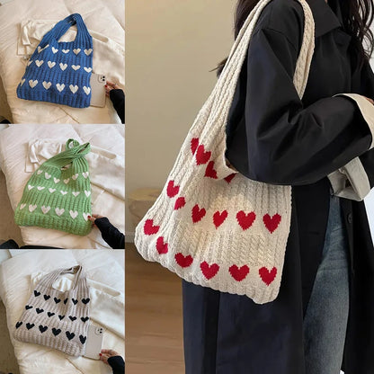 Heart Knitted Bag