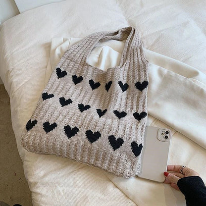 Heart Knitted Bag