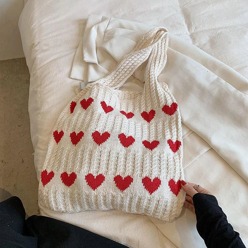 Heart Knitted Bag