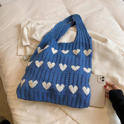 Heart Knitted Bag