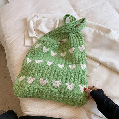 Heart Knitted Bag