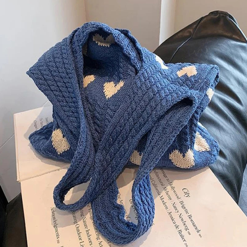 Heart Knitted Bag